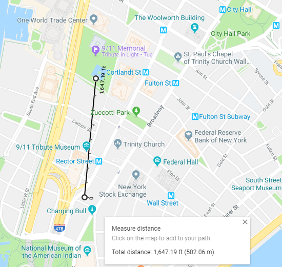 Map of lower Manhattan